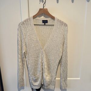 Silk Avon Lane Women's Elegant Silver Cardigan